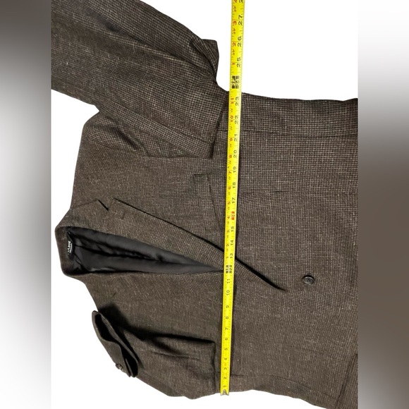 Jos. A. Bank 46R Men’s Brown Houndstooth Sports Coat Blazer Wool Silk Linen - Picture 2 of 12